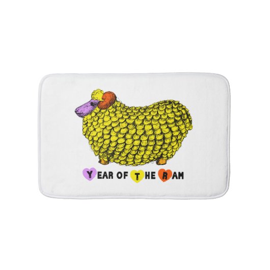 Funny Yellow Ram Chinese Year Zodiac Bath Mat (Voorkant)