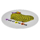 Funny Yellow Ram Chinese Year Zodiac Birthday CutB Snijplank (Hoek)