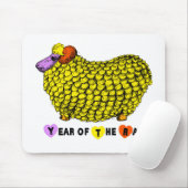 Funny Yellow Ram Chinese Year Zodiac Birthday Mous Muismat (Met muis)