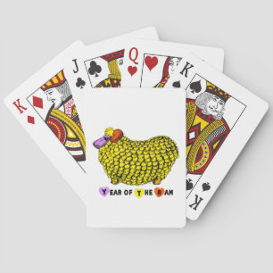 Funny Yellow Ram Chinese Year Zodiac Birthday PC Pokerkaarten