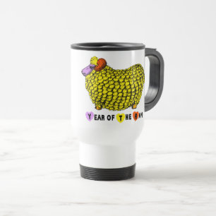 Funny Yellow Ram Chinese Year Zodiac Birthday TMug Reisbeker