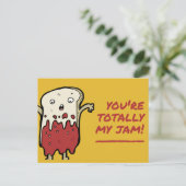 Funny Yellow Red Toast Briefkaart (Staand voorkant)