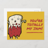 Funny Yellow Red Toast Briefkaart (Voorkant / Achterkant)