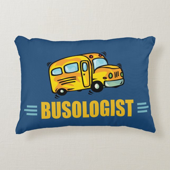 Funny Yellow School Bus Humoureus Accent Kussen (Voorkant)