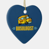 Funny Yellow School Bus Humoureus Keramisch Ornament (Rechts)