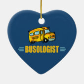 Funny Yellow School Bus Humoureus Keramisch Ornament (Achterkant)