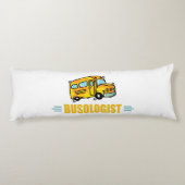 Funny Yellow School Bus Humoureus Lichaamskussen (Achterkant)