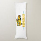 Funny Yellow School Bus Humoureus Lichaamskussen (Voorkant Verticaal)