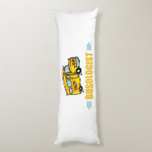 Funny Yellow School Bus Humoureus Lichaamskussen (Achterkant (Verticaal))