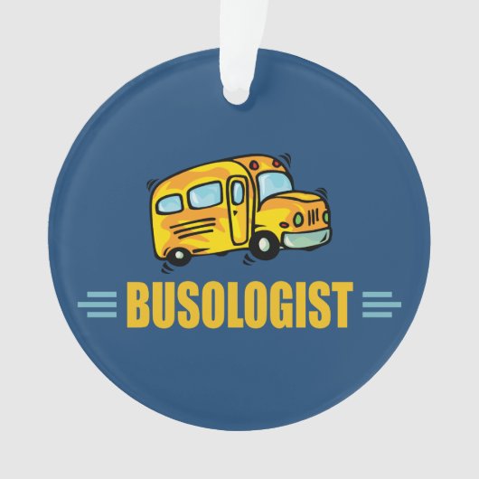 Funny Yellow School Bus Humoureus Ornament (voorkant)