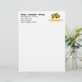 Funny Yellow School Bus Humoureus Persoonlijk Briefhoofd (Staand voorkant)