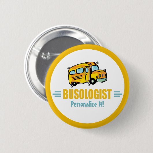 Funny Yellow School Bus Humoureus Ronde Button 5,7 Cm (Voorkant /achterkant)
