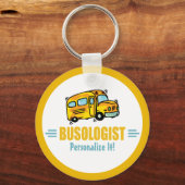 Funny Yellow School Bus Humoureus Sleutelhanger (Voorkant)