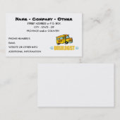 Funny Yellow School Bus Humoureus Visitekaartje (Voorkant / Achterkant)