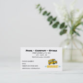 Funny Yellow School Bus Humoureus Visitekaartje (Staand voorkant)