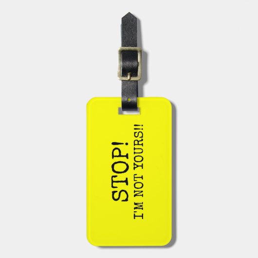 FUNNY YELLOW Stop! IK BEN NIET JULLIE Bagagelabel (Voorkant verticaal)