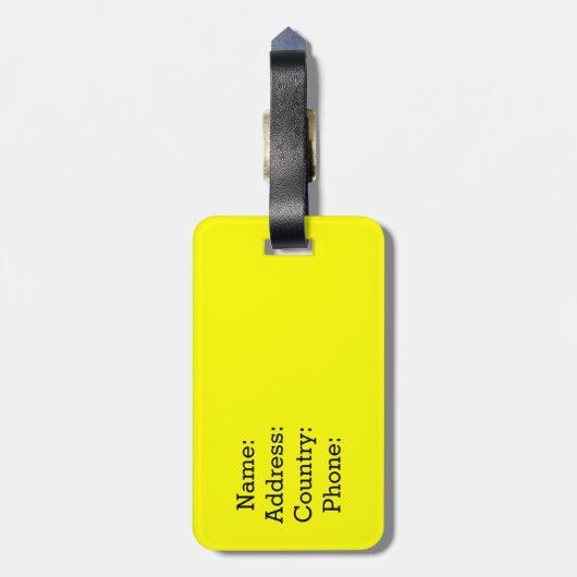 FUNNY YELLOW Stop! IK BEN NIET JULLIE Bagagelabel (Achterkant verticaal)