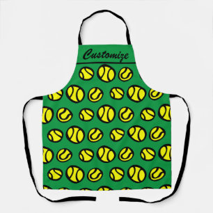 Funny yellow tennis ball print gepersonaliseerd BB Schort