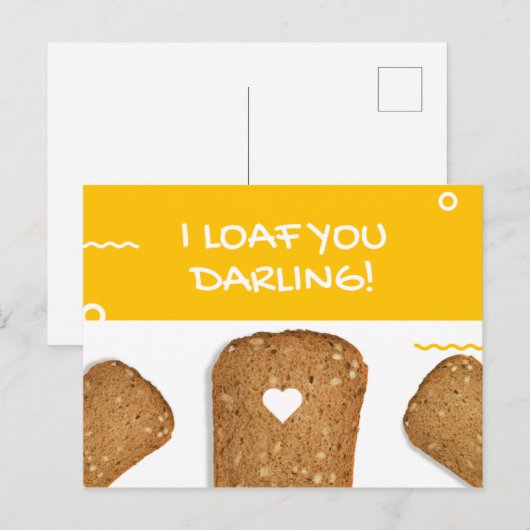 Funny Yellow Toasted Bread Cheesy Briefkaart (Voorkant / Achterkant)