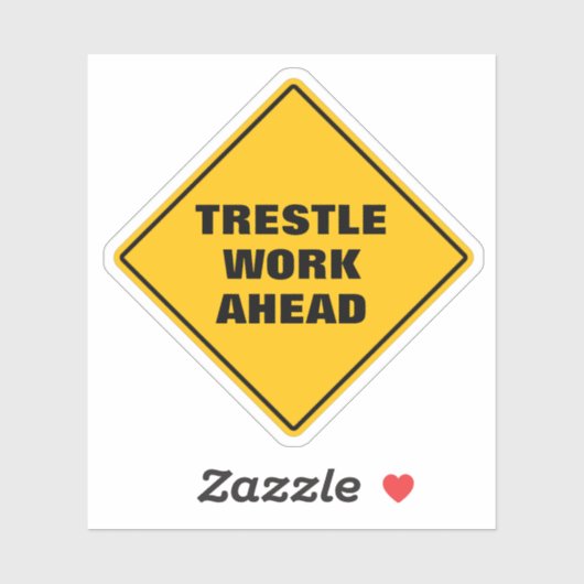 Funny yellow trestle werkt vooruit sticker (Vel)