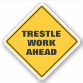 Funny yellow trestle werkt vooruit sticker (Voorkant)