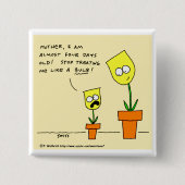 Funny Yellow Tulips Ouderschap Cartoon Humor Vierkante Button 5,1 Cm (Voorkant)