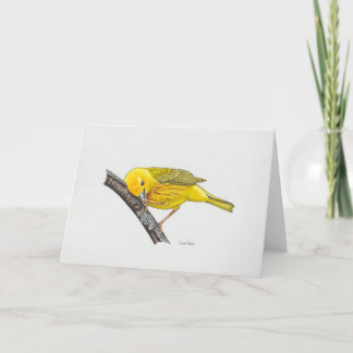 Funny Yellow Warbler Art Kaart