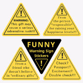 Funny Yellow Warning Sticker | Adrenaline Rush