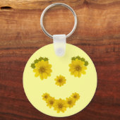 Funny Yellow Wildflower Smile Sleutelhanger (Voorkant)