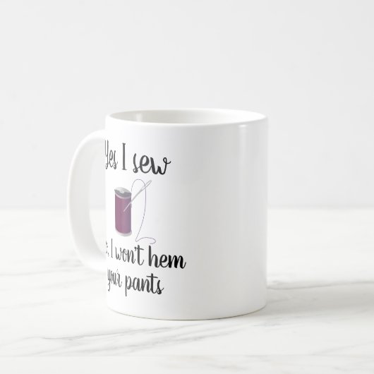 Funny yes I Sew Seamstress Tailor Koffiemok (Voorkant links)