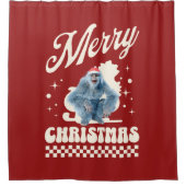 Funny Yeti - Merry Christmas Douchegordijn (Voorkant)