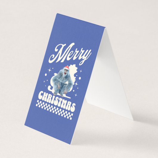 Funny Yeti - Merry Christmas Kaart (Voorkant)