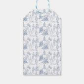 Funny Yeti Monsters Antiek Winter Toile Pattern Cadeaulabel (Achterkant)