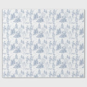 Funny Yeti Monsters Antiek Winter Toile Pattern Cadeaupapier (Vlak)