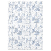Funny Yeti Monsters Antiek Winter Toile Pattern Tafelkleed (Voorkant)
