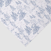 Funny Yeti Monsters Antiek Winter Toile Pattern Tissuepapier (Detail)