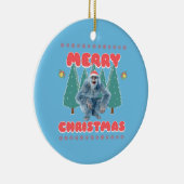 Funny Yeti - Vrolijk kerstfeest Keramisch Ornament (Rechts)