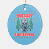Funny Yeti - Vrolijk kerstfeest Keramisch Ornament (Links)