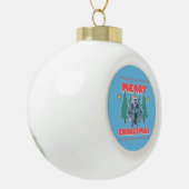 Funny Yeti - Vrolijk kerstfeest Keramische Bal Ornament (Links)