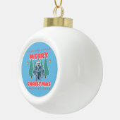 Funny Yeti - Vrolijk kerstfeest Keramische Bal Ornament (Rechts)