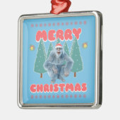 Funny Yeti - Vrolijk kerstfeest Metalen Ornament (Links)