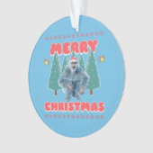 Funny Yeti - Vrolijk kerstfeest Ornament (voorkant)