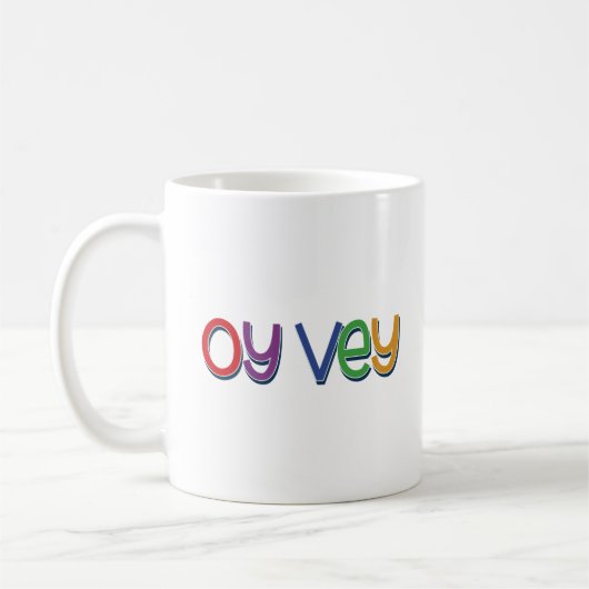 Funny Yiddish Phrase - Oy Vey, Jewish Holiday Gift Koffiemok (Links)