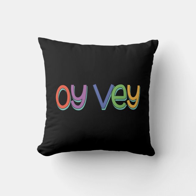 Funny Yiddish Phrase - Oy Vey, Jewish Holiday Gift Kussen (Voorkant)