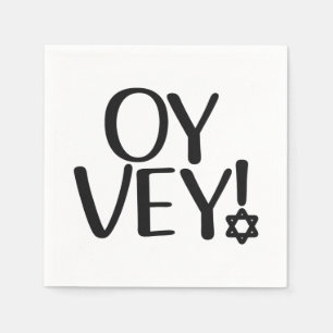 Funny Yiddish Phrase - Oy Vey, Jewish Holiday Gift Servet