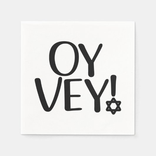 Funny Yiddish Phrase - Oy Vey, Jewish Holiday Gift Servet (Voorkant)