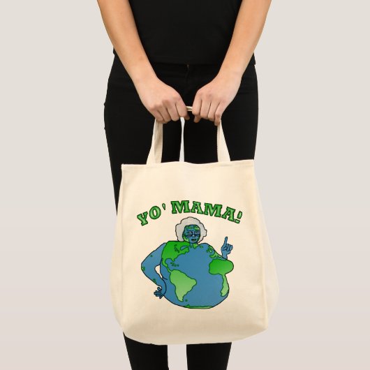 Funny Yo Mama Earth Day Planet Humor Tote Bag (Voorkant (product))