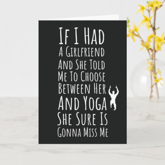 Funny Yoga Cards For Men For Him Kaart (Gele Bloem)