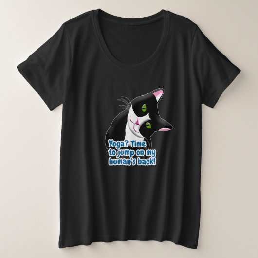 Funny Yoga Cat Grote Maat T-shirt (Design voorkant)