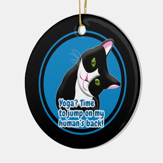Funny Yoga Cat Keramisch Ornament (Links)